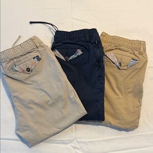 Casual Beige and Navy Pants Set